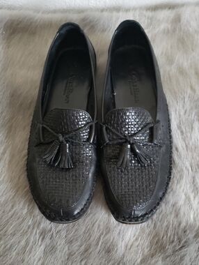 Women's Cole Haan Black Leather Loafers with tassels